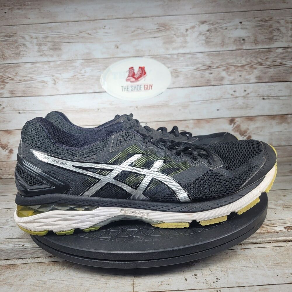 Asics GT 2000 4 Men size 9.5 athletic running shoes Black Lime Silver